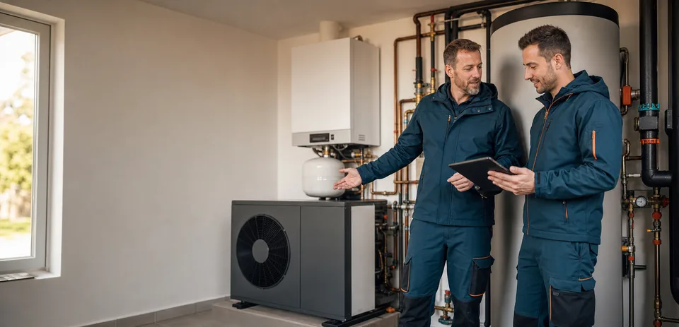 Moderne Heizungsanlage in einem Technikraum